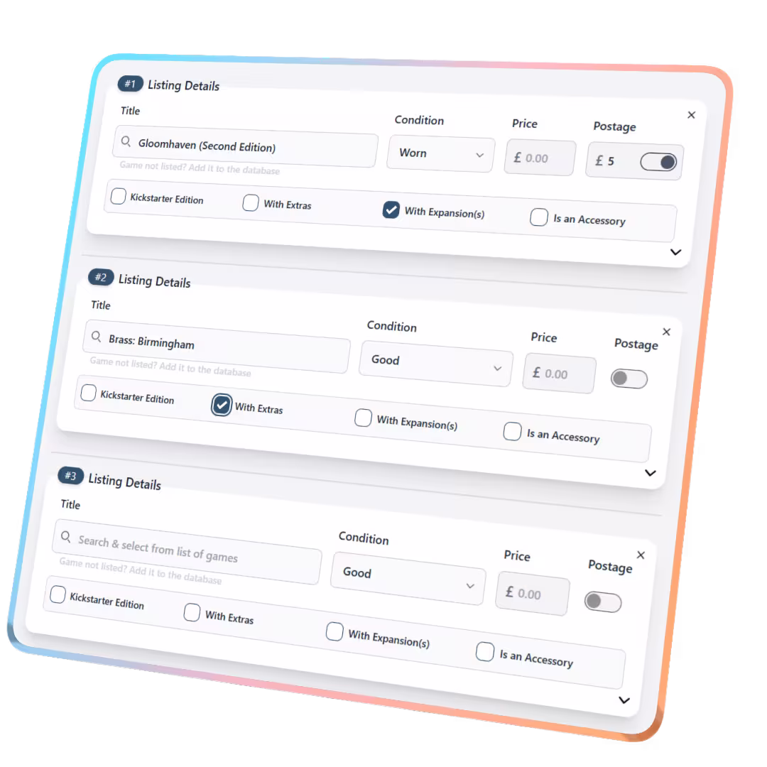 Bulk listing interface preview